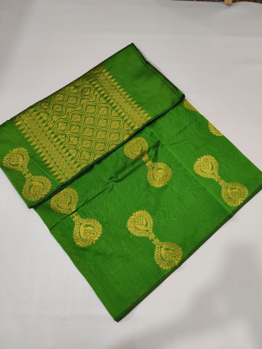 Border less Rich Silk Cotton Saree